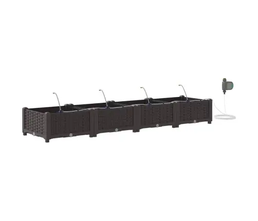 Dārza Podi 1 Gb Pinuma Raksts Ar Uzglabāšanu Brūna 160 X 40 X 22 Cm Plastmasa Vidaxl