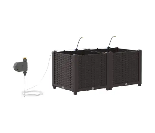 Dārza Podi 1 Gb Pinuma Raksts Brūna 80 X 40 X 37.5 Cm Plastmasa Vidaxl