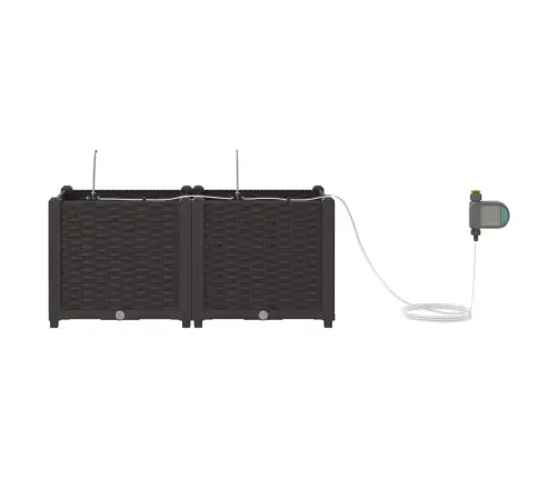 Dārza Podi 1 Gb Pinuma Raksts Brūna 80 X 40 X 37.5 Cm Plastmasa Vidaxl