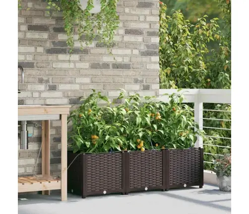 Dārza Podi 1 Gb Brūna 120 X 40 X 37.5 Cm Plastmasa Vidaxl