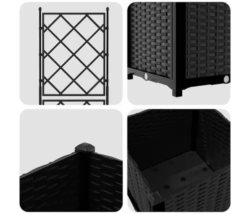Sodas Vazonas Su Trellis Juoda 40 X 40 X 143 Cm Pp