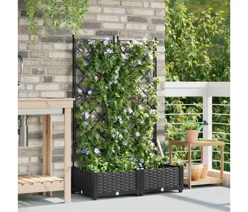 Aia Istutuspot 2 Pcs Must 80 X 40 X 125,5 Cm Teras