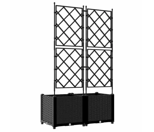 Sodo Vazonas 2 Pcs Juoda 80 X 40 X 143 Cm Plienas