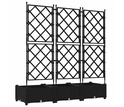 Dārza Stādītājs Ar Treļļiem 3 Gab. Melns 120X40X125.5 Cm Vidaxl
