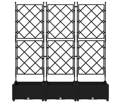 Dārza Stādītājs Ar Treļļiem 3 Gab. Melns 120X40X125.5 Cm Vidaxl