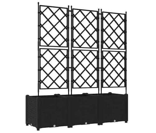 Sodo Vazonas 3 Pcs Juoda 120 X 40 X 143 Cm Plienas