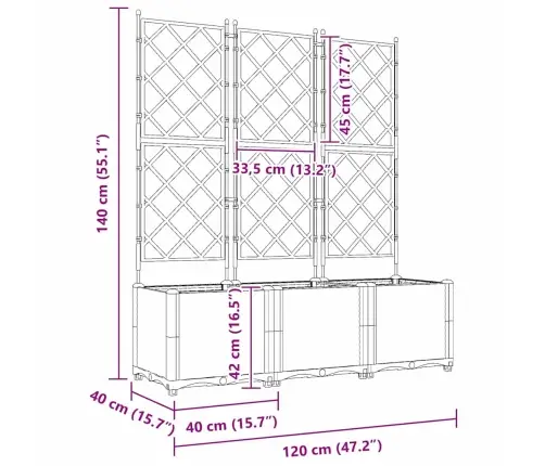 Sodo Vazonas 3 Pcs Juoda 120 X 40 X 143 Cm Plienas