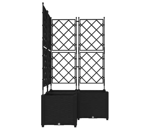 Dārza Stādītājs Ar Trellis 3 Gabali Melns 80X80X143 Cm Vidaxl