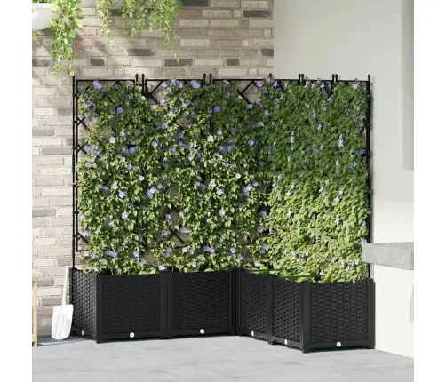 Sodo Vazonas 5 Pcs Juoda 120 X 120 X 143 Cm Plienas