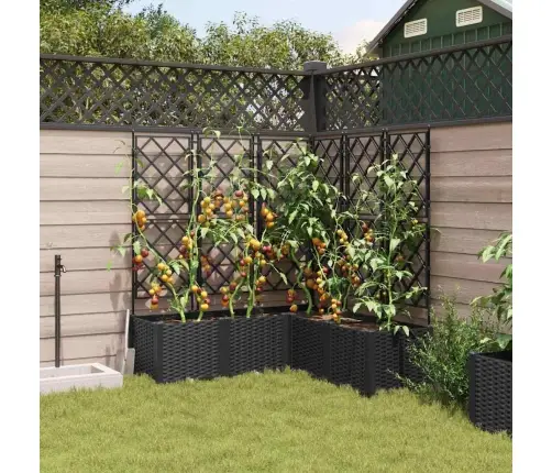 Sodo Vazonas 5 Pcs Juoda 120 X 120 X 143 Cm Plienas