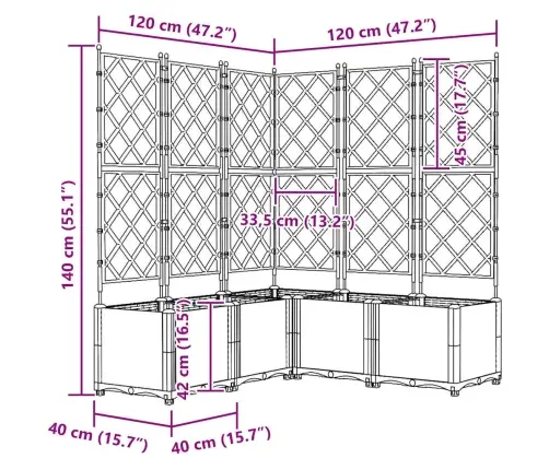 Sodo Vazonas 5 Pcs Juoda 120 X 120 X 143 Cm Plienas
