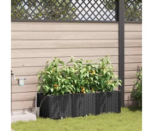 Dārza Podi 1 Gb Melna 120 X 40 X 37.5 Cm Plastmasa Vidaxl