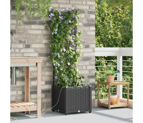 Sodo Vazonas Juoda 40 X 40 X 142 Cm Plienas