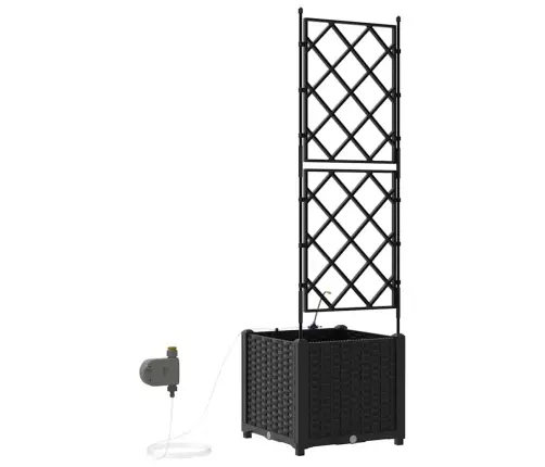 Sodo Vazonas Juoda 40 X 40 X 142 Cm Plienas