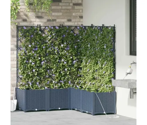 Dārza Stādītājs Ar Trellisu 2 Gab. Pelēks 80X40X125.5 Cm Vidaxl