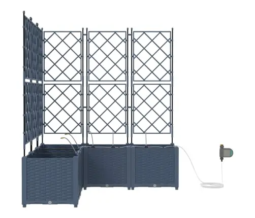 Dārza Podi 1 Gb Pelēka 120 X 40 X 37.5 Cm Plastmasa Vidaxl