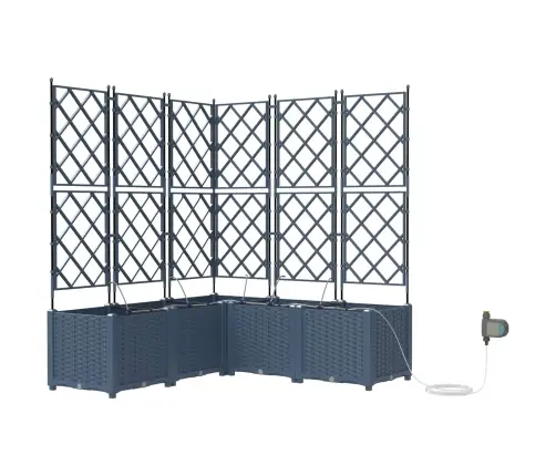 Sodo Vazonas 3 Pcs Pilka 120 X 120 X 142 Cm Plienas