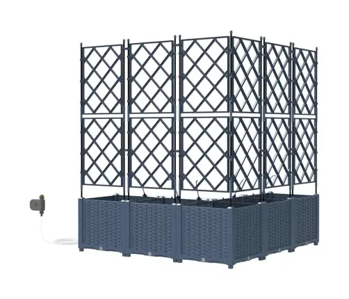 Dārza Podi 1 Gb Pelēka 120 X 120 X 142 Cm Plastmasa Vidaxl