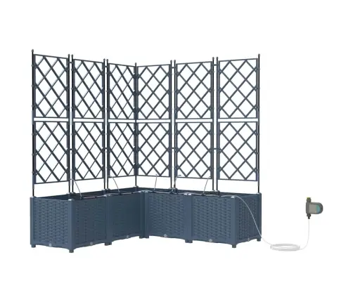 Dārza Podi 1 Gb Pelēka 120 X 120 X 142 Cm Plastmasa Vidaxl