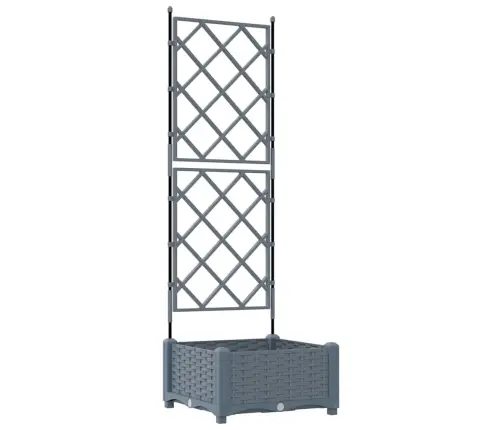 Dārza Pods Ar Trellis Gaiši Pelēks 40X40X125.5 Cm Vidaxl