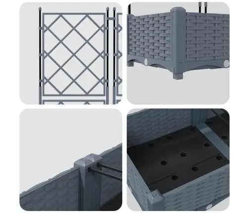 Sodo Vazonas 2 Pcs Šviesiai Pilka 80 X 40 X 125,5 Cm Plienas