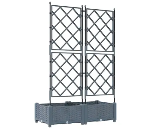 Sodo Vazonas 2 Pcs Šviesiai Pilka 80 X 40 X 125,5 Cm Plienas