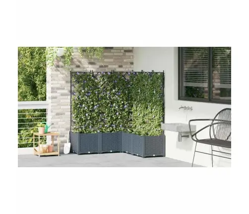 Dārza Stādītājs Ar Trellisu 5 Gabali, Gaiši Pelēks, 120X120X143 Cm Vidaxl