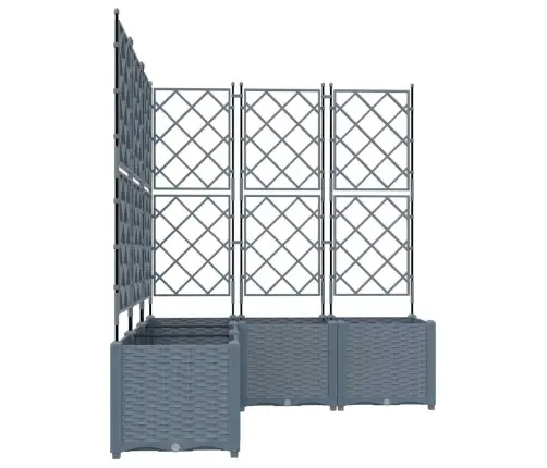 Dārza Stādītājs Ar Trellisu 5 Gabali, Gaiši Pelēks, 120X120X143 Cm Vidaxl