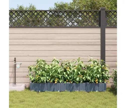 Dārza Podi 1 Gb Gaiši Pelēka 160 X 40 X 22 Cm Plastmasa Vidaxl