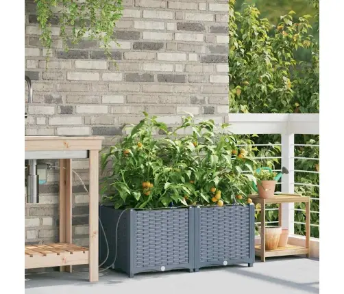 Dārza Podi 1 Gb Gaiši Pelēka 80 X 40 X 37.5 Cm Plastmasa Vidaxl