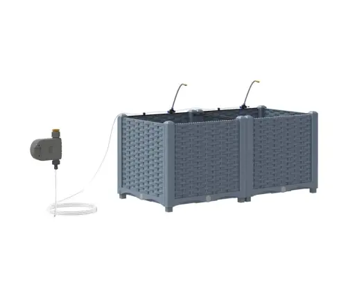 Dārza Podi 1 Gb Gaiši Pelēka 80 X 40 X 37.5 Cm Plastmasa Vidaxl