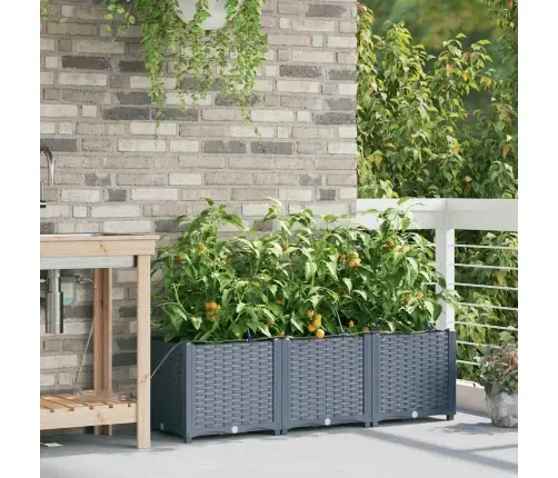 Dārza Podi 1 Gb Gaiši Pelēka 120 X 40 X 37.5 Cm Plastmasa Vidaxl