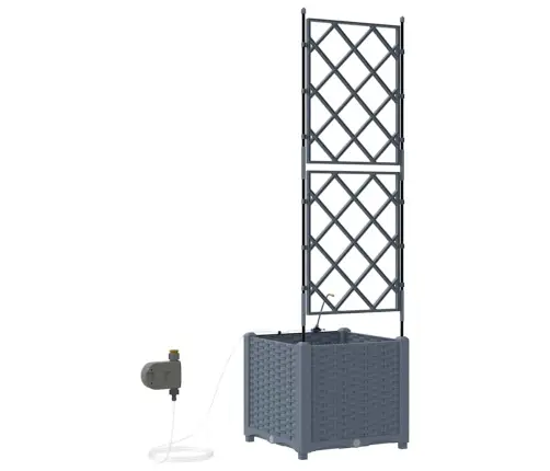 Dārza Podi 1 Gb Gaiši Pelēka 40 X 40 X 142 Cm Plastmasa Vidaxl