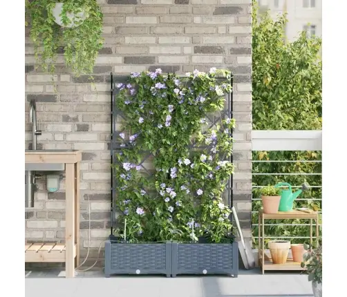 Dārza Podi 1 Gb Gaiši Pelēka 80 X 40 X 126 Cm Plastmasa Vidaxl