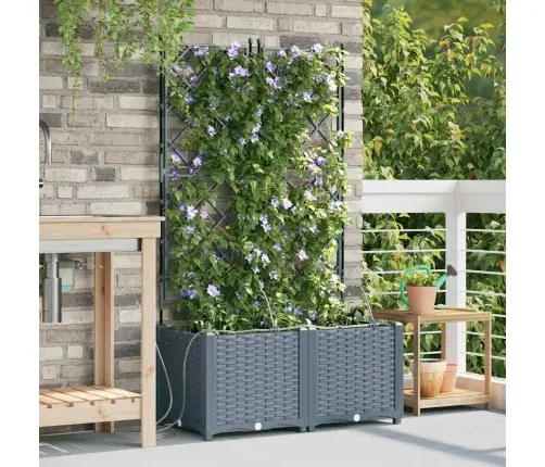 Dārza Podi 1 Gb Gaiši Pelēka 80 X 40 X 142 Cm Plastmasa Vidaxl