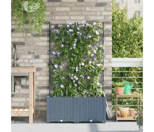 Dārza Podi 1 Gb Gaiši Pelēka 80 X 40 X 142 Cm Plastmasa Vidaxl