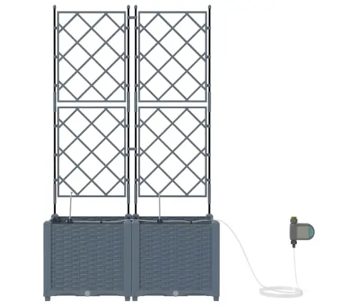 Dārza Podi 1 Gb Gaiši Pelēka 80 X 40 X 142 Cm Plastmasa Vidaxl