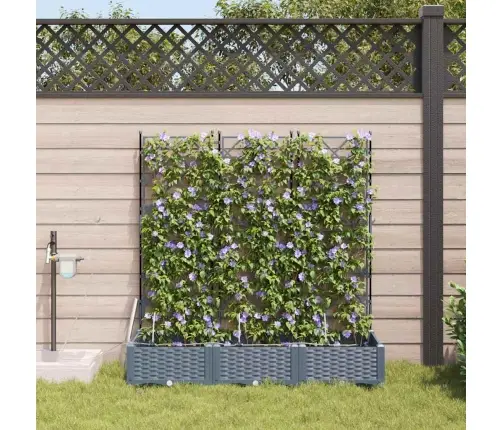 Dārza Podi 1 Gb Gaiši Pelēka 120 X 40 X 126 Cm Plastmasa Vidaxl