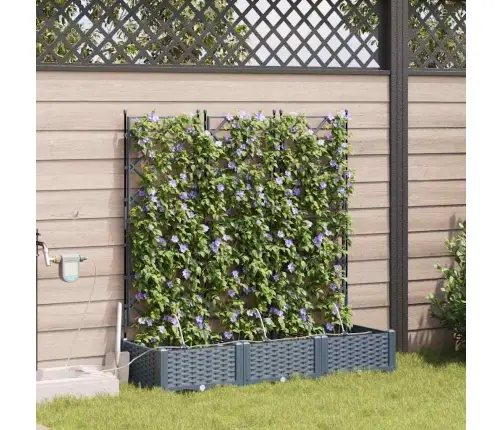 Dārza Podi 1 Gb Gaiši Pelēka 120 X 40 X 126 Cm Plastmasa Vidaxl