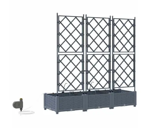 Dārza Podi 1 Gb Gaiši Pelēka 120 X 40 X 126 Cm Plastmasa Vidaxl