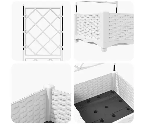 Dārza Stādītājs Ar Treļli Balts 40X40X125.5 Cm Vidaxl