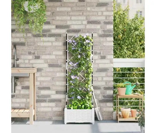 Dārza Stādītājs Ar Treļli Balts 40X40X125.5 Cm Vidaxl