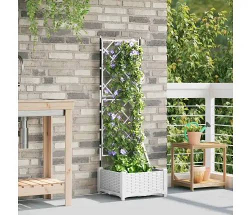 Dārza Stādītājs Ar Treļli Balts 40X40X125.5 Cm Vidaxl