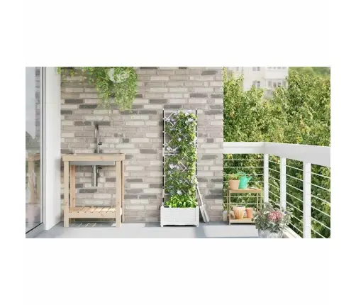 Dārza Stādītājs Ar Treļli Balts 40X40X125.5 Cm Vidaxl