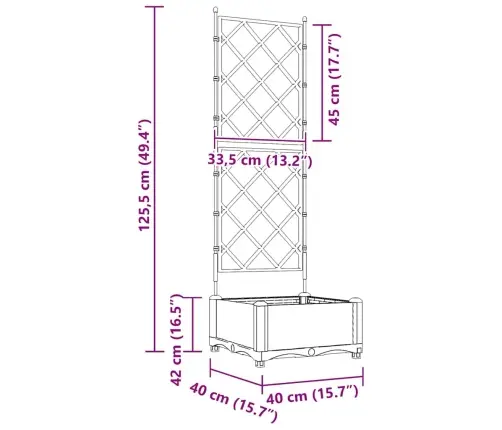 Dārza Stādītājs Ar Treļli Balts 40X40X125.5 Cm Vidaxl