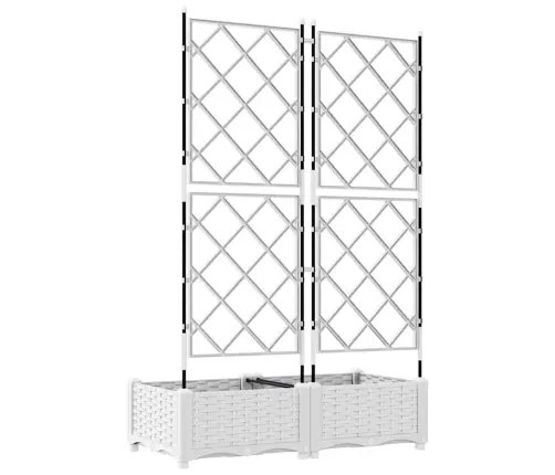 Dārza Stādītājs Ar Trelli 2 Gab. Balts 80X40X125.5 Cm Vidaxl