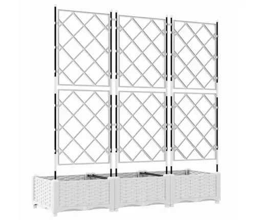 Dārza Stādītājs Ar Trelli 3 Gab Balts 120X40X125.5 Cm Vidaxl