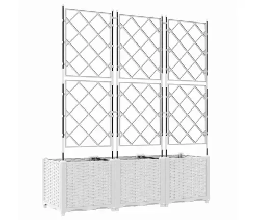 Sodo Vazonas 3 Pcs Balta 120 X 40 X 143 Cm Plienas