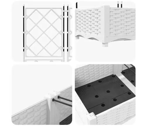 Dārza Pods Ar Trellis 5 Gab. Balts 120X120X125.5 Cm Vidaxl