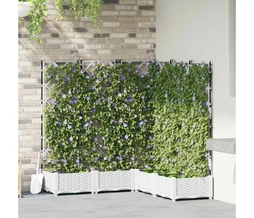 Dārza Pods Ar Trellis 5 Gab. Balts 120X120X125.5 Cm Vidaxl